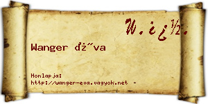 Wanger Éva névjegykártya