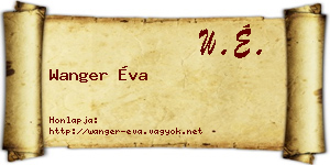 Wanger Éva névjegykártya